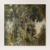 Botanische scène van zwanen in een Engelse tuin Legpuzzel (Horizontaal)