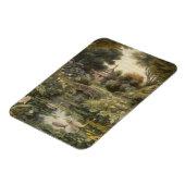 Botanische scène van zwanen in een Engelse tuin Magneet (Linkerzijde)