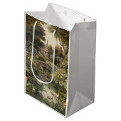 Botanische scène van zwanen in een Engelse tuin Medium Cadeauzakje (Voorkant Gekanteld)