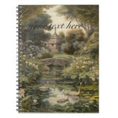 Botanische scène van zwanen in een Engelse tuin Notitieboek (Voorkant)