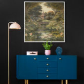 Botanische scène van zwanen in een Engelse tuin Poster