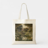 Botanische scène van zwanen in een Engelse tuin Tote Bag (Achterkant)