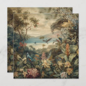  botanische scène vogelbloemen in het paradijs (Voorkant / Achterkant)