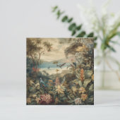  botanische scène vogelbloemen in het paradijs (Staand voorkant)