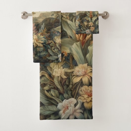  botanische scène vogelbloemen in het paradijs bad handdoek (Insitu)
