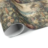  botanische scène vogelbloemen in het paradijs cadeaupapier (Rol Hoek)