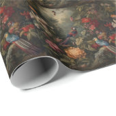  botanische scène vogelbloemen in het paradijs cadeaupapier (Rol Hoek)