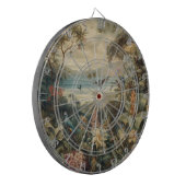 botanische scène vogelbloemen in het paradijs dartbord (Voorkant Links)