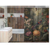 botanische scène vogelbloemen in het paradijs douchegordijn