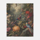 botanische scène vogelbloemen in het paradijs fleece deken (Voorkant)