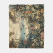  botanische scène vogelbloemen in het paradijs fleece deken (Voorkant)