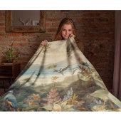  botanische scène vogelbloemen in het paradijs fleece deken