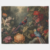  botanische scène vogelbloemen in het paradijs fleece deken (Voorkant (Horizontaal))