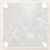  botanische scène vogelbloemen in het paradijs glazen onderzetter (Achterkant)