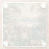  botanische scène vogelbloemen in het paradijs glazen onderzetter (Achterkant)