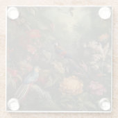  botanische scène vogelbloemen in het paradijs glazen onderzetter (Achterkant)