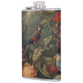  botanische scène vogelbloemen in het paradijs heupfles (Links)