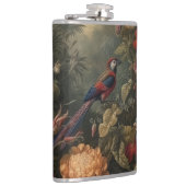  botanische scène vogelbloemen in het paradijs heupfles (Rechts)