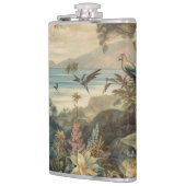  botanische scène vogelbloemen in het paradijs heupfles (Links)