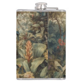  botanische scène vogelbloemen in het paradijs heupfles (Achterkant)