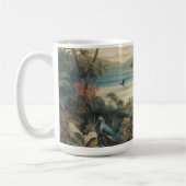 botanische scène vogelbloemen in het paradijs koffiemok (Links)