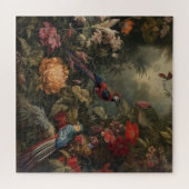 botanische scène vogelbloemen in het paradijs legpuzzel (Horizontaal)