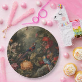 botanische scène vogelbloemen in het paradijs papieren bordje (Feest)