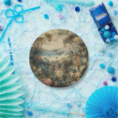 botanische scène vogelbloemen in het paradijs papieren bordje (Feest)