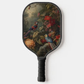 botanische scène vogelbloemen in het paradijs pickleball paddle (Achterkant)