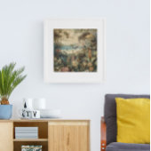 botanische scène vogelbloemen in het paradijs poster