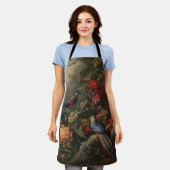  botanische scène vogelbloemen in het paradijs schort (Gedragen)