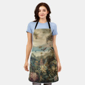 botanische scène vogelbloemen in het paradijs schort (Gedragen)