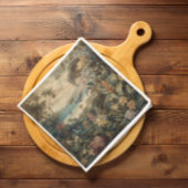 botanische scène vogelbloemen in het paradijs servet