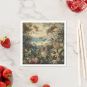 botanische scène vogelbloemen in het paradijs servet (Insitu)