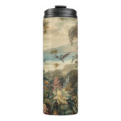  botanische scène vogelbloemen in het paradijs thermosbeker (Voorkant)