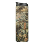  botanische scène vogelbloemen in het paradijs thermosbeker (Geroteerd rechts)