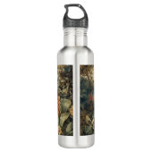 botanische scène vogelbloemen in het paradijs waterfles (Achterkant)