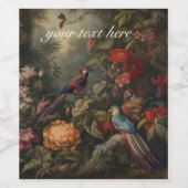  botanische scènevogels aanpasbaar wijn etiket (Enkel label)