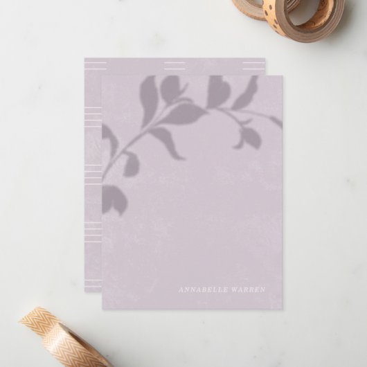 Botanische schaduw - Paarse dames Notitiekaartje (Voorkant / Achterkant in situ)