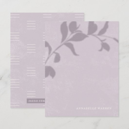 Botanische schaduw - Paarse dames Notitiekaartje (Voorkant / Achterkant)