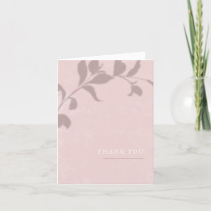 Botanische Schaduw Trouwbedankkaart - Roze Bedankkaart