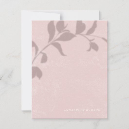Botanische schaduw Vrouwen Stationery - Roze Notitiekaartje (Voorkant)