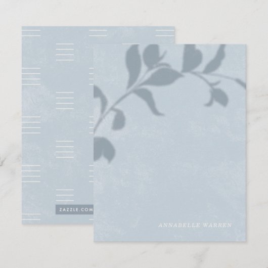 Botanische schaduw Vrouwenkreeft - Blauw Notitiekaartje (Voorkant / Achterkant)