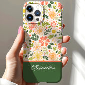 Botanische Schattigee bloemenpatroon Script naam Case-Mate iPhone Case