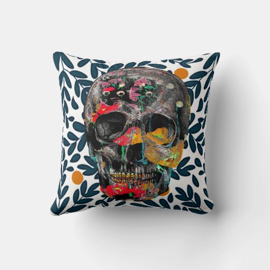 Botanische schedelkussen kussen (Achterkant)