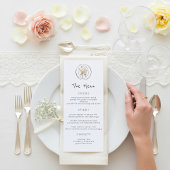 Botanische schets Bloemendiner menu voor een bruil