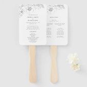 Botanische schets Ceremony Program Hand Fan Handwaaier (Voorkant en achterkant)