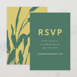 Botanische schets Citrus Pine Huwelijksreactiekaar RSVP Kaartje