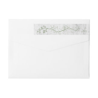 Botanische schets groen omhulsel rond adreslabel