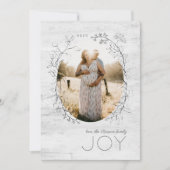 Botanische schets Ovaal Lijst Grijze feestdag Feestdagenkaart (Voorkant)